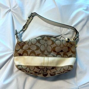 Coach Brown and Cream Mini Bag Vintage Y2K